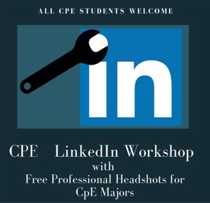 CPEA LinkedIn Workshop with free professional headshots for CpE majors