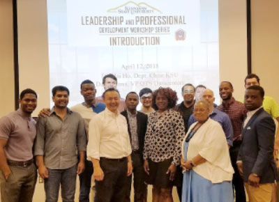 students and speakers at Leadership and Professional Development workshop