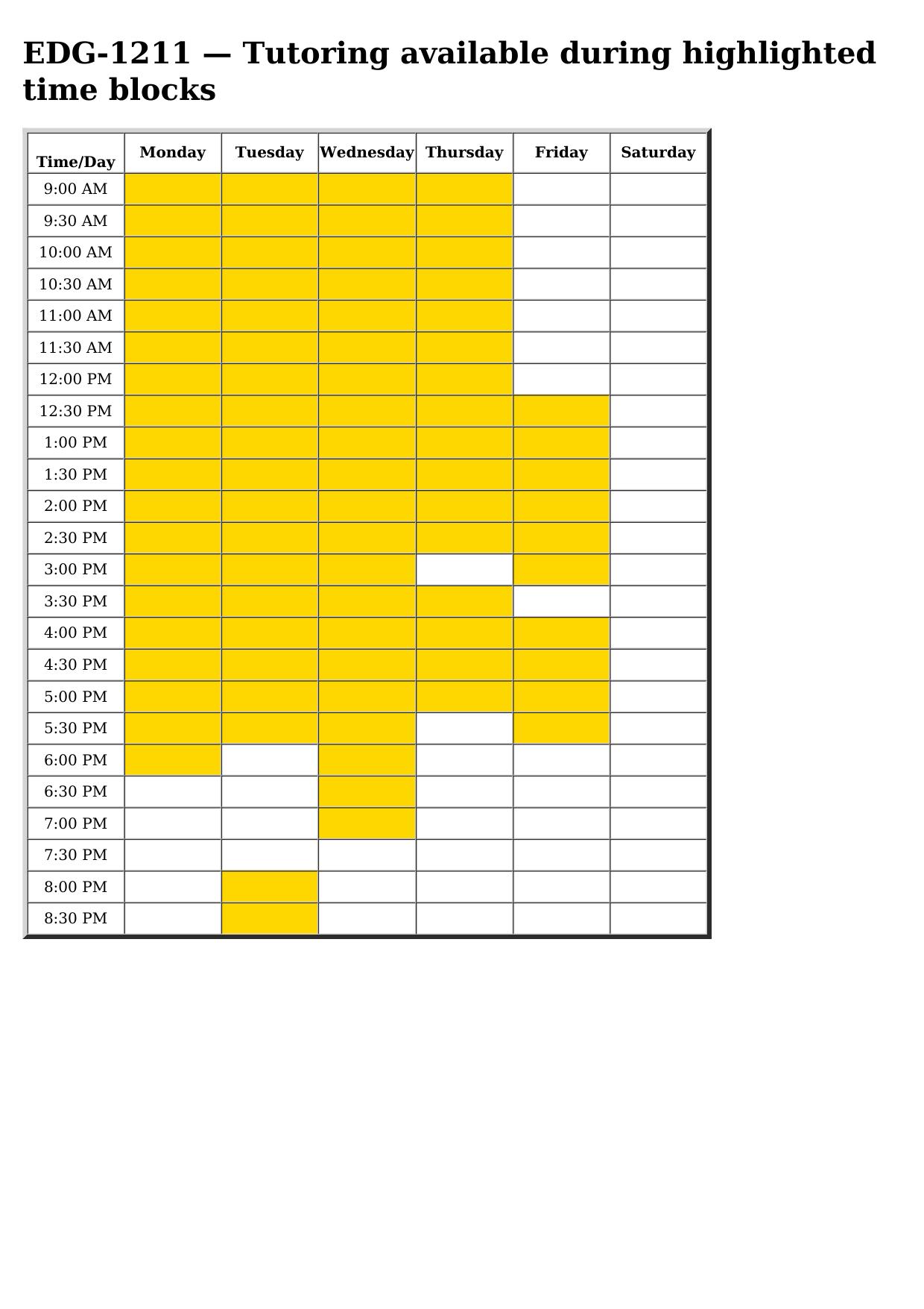 edg 1211 schedule