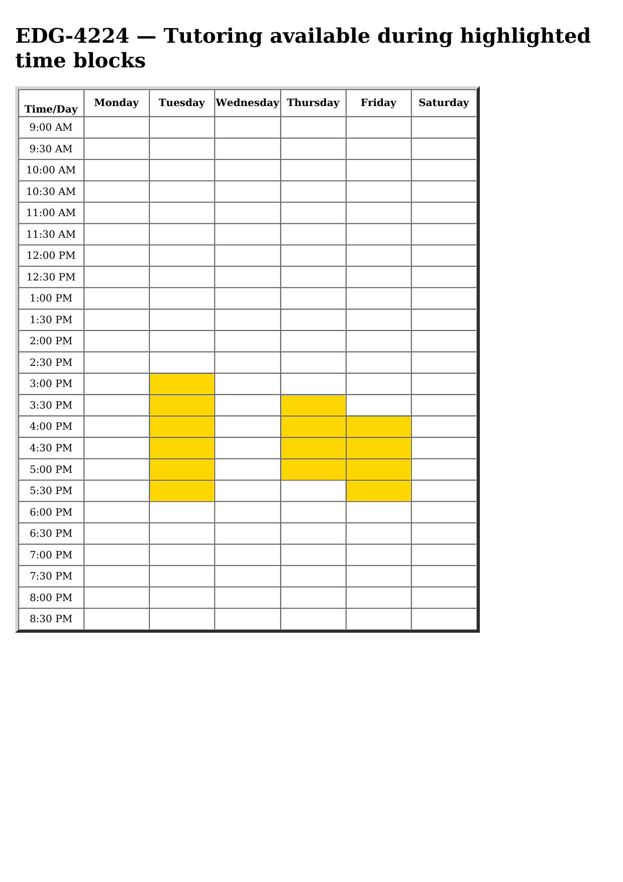 edg 4224 schedule