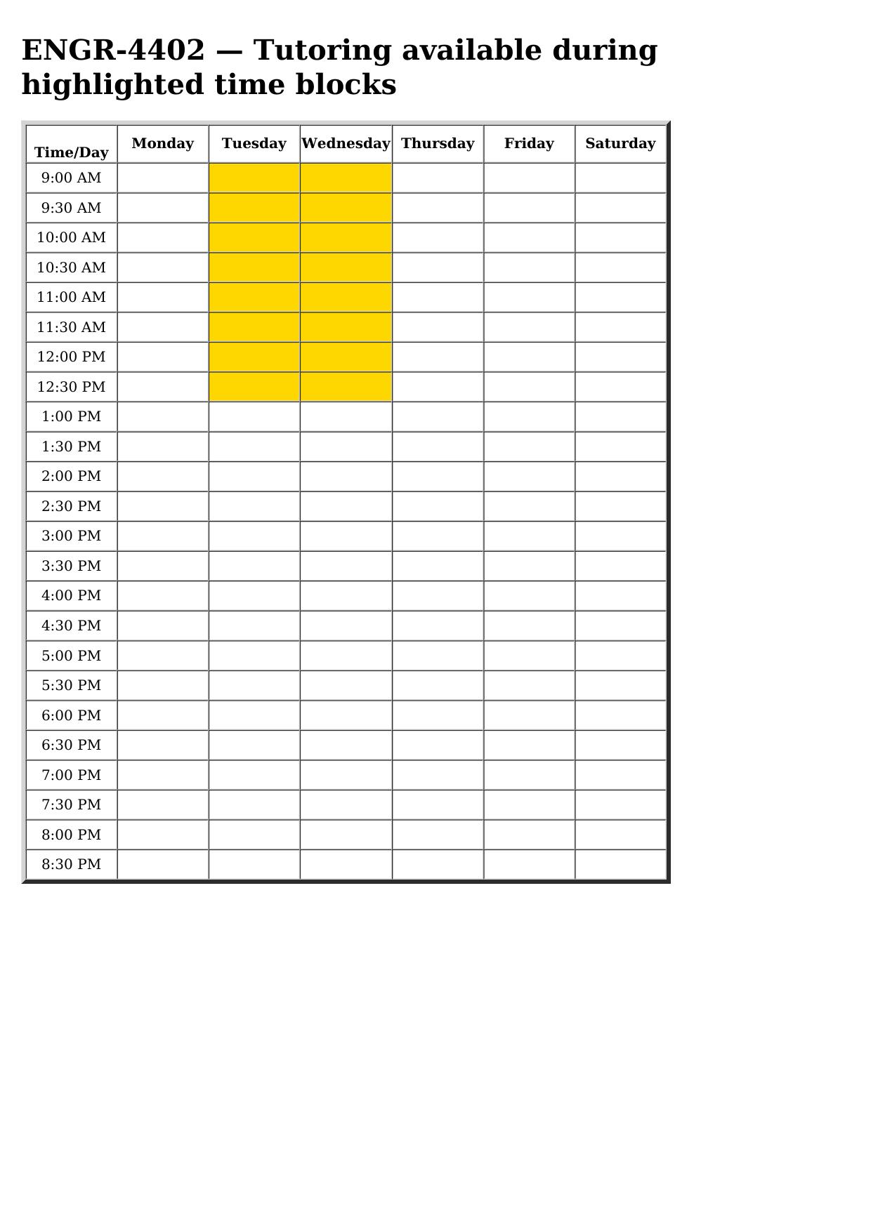 engr 4402 schedule
